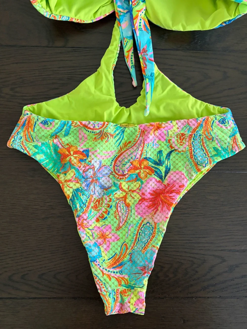 Luli Fama Hibiscus Dream Keyhole Ring One-Piece Swimsuit